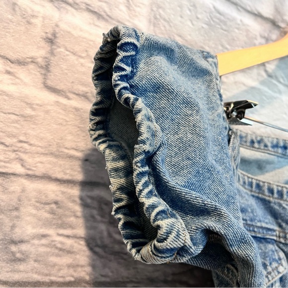 Vintage 90’s Women’s Large Fiorucci Denim Off the Shoulder Fitted Corset Top - Picture 10 of 13